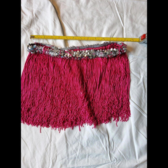 Pink Fringe Skirt Dance with Silver Sequin - Picture 3 of 3